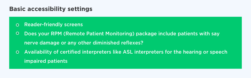 Accessibility Settings – Custom Telehealth Software Systems by Vinfotech