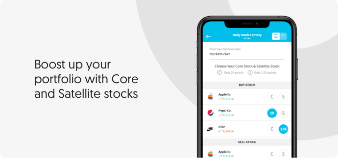 Core and satellite stocks by Vinfotech