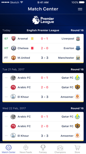 Arabic Fantasy Soccer Web Design by Vinfotech