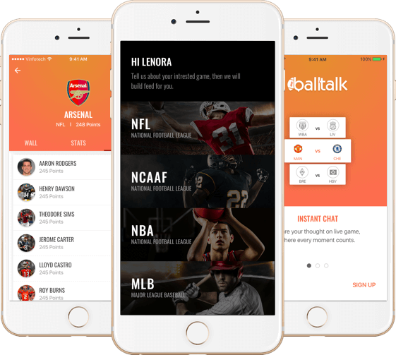 Custom Social Media App Design & Development for Sports Fans by Vinfotech