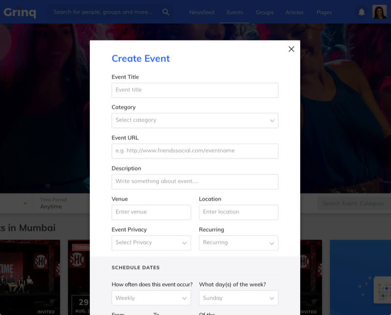 Grinq – Social Networking Application Design and Development for Events by Vinfotech